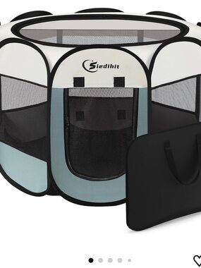 Light Blue and White Pop-Up Pet Playpen